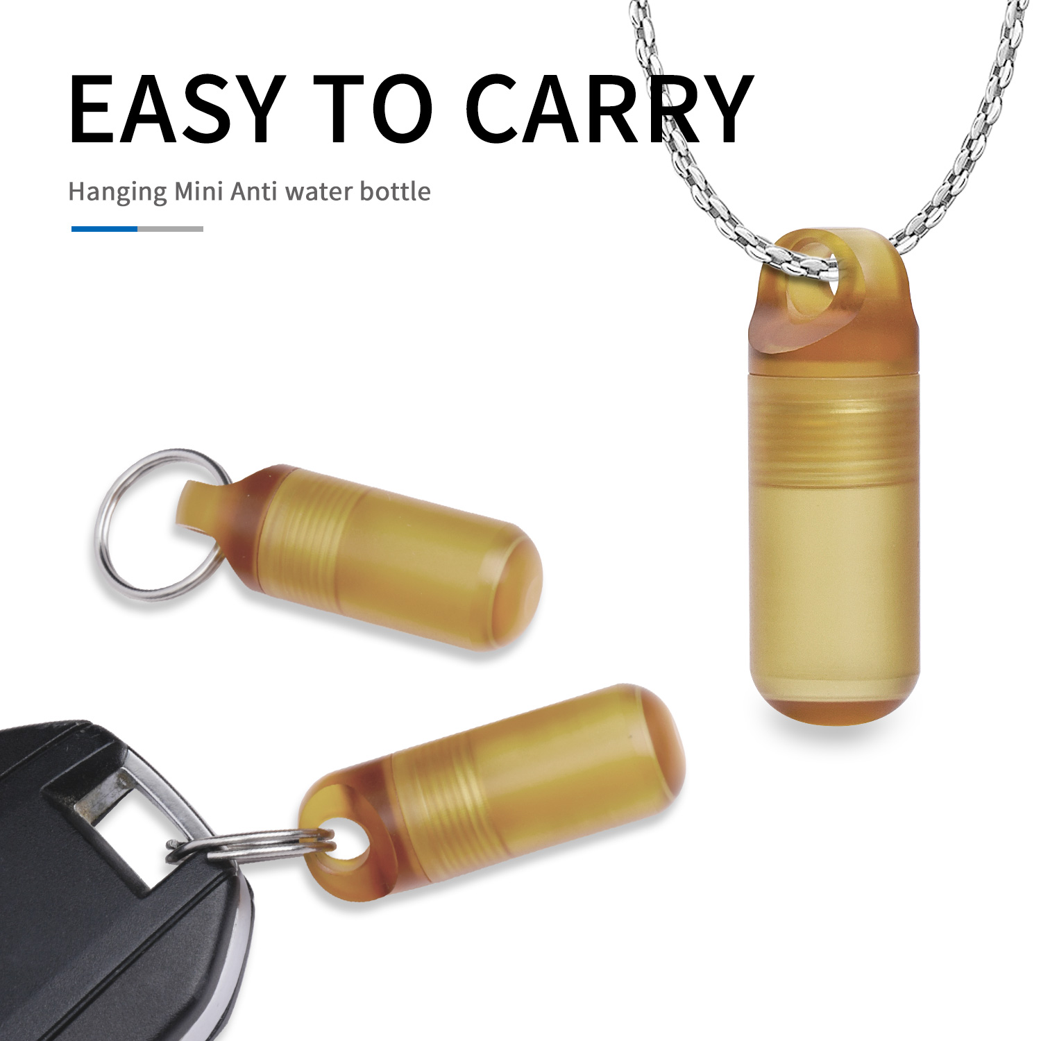 Edc Pill Carry - Mini portapillole portatile, bottiglia impermeabile PEI