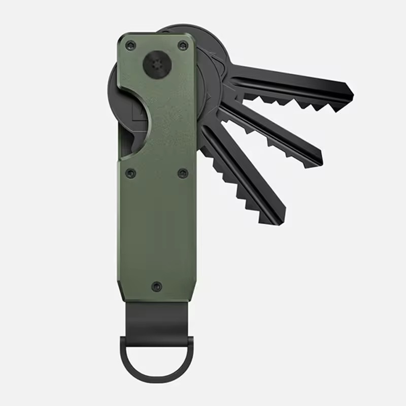Edc Daily Carry - Portachiavi in metallo girevole, organizer minimalista