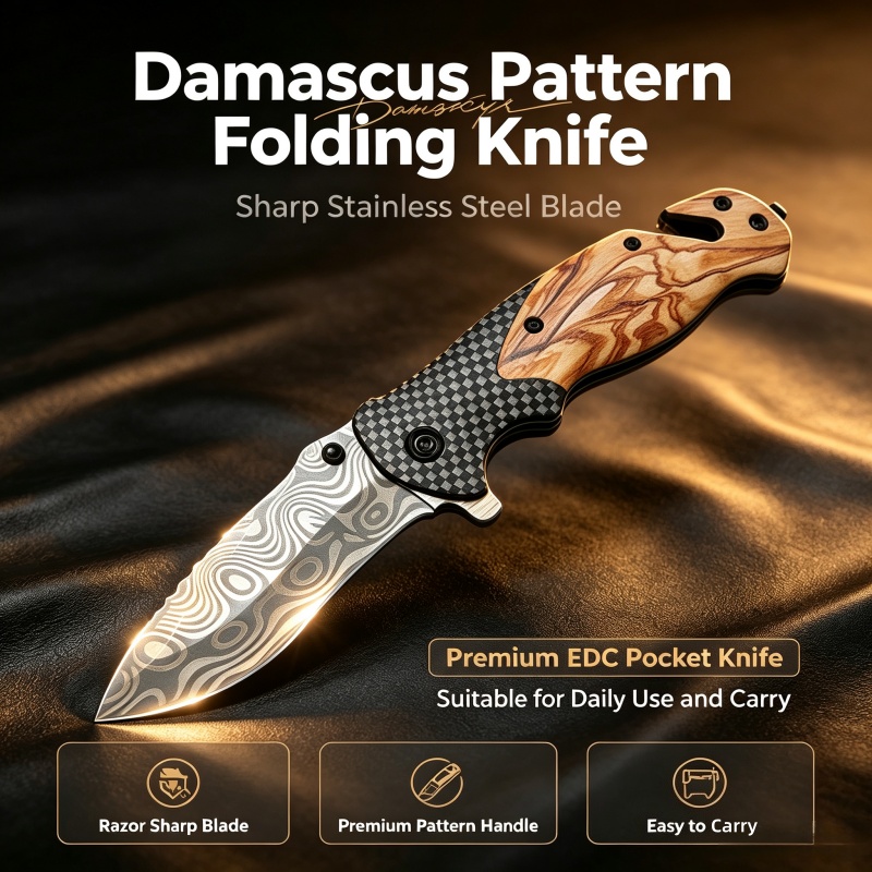 Coltello Pieghevole con Motivo - Edc Concealed Carry Knife recensione e prezzo